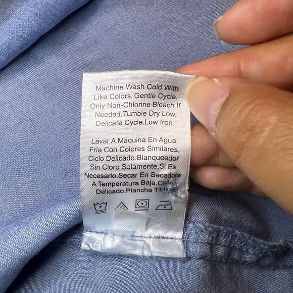 Como Vintage Denim Blue Long Sleeve Shirt Dress - Picture 9 of 11